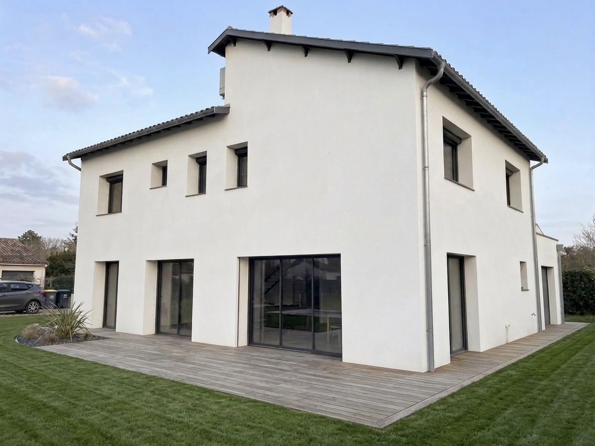 Maison isolée par l'extérieur avec finition enduit à Toulouse
